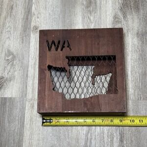 Washington State Shaped Wooden Wire‎ Bottle Cap Wine Cork Collection Shadow Box